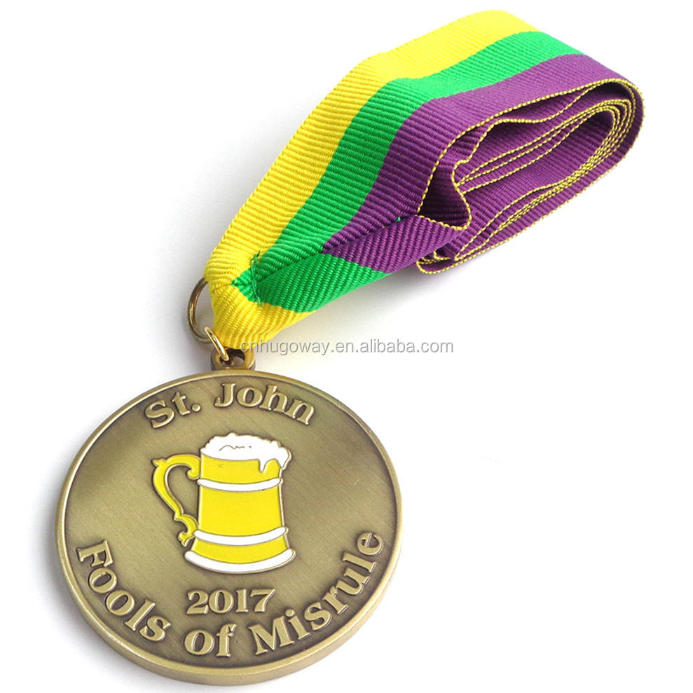 Medallón de bronce esmaltado plateado de aleación de Zinc con logotipo personalizado, medallón de cordón de Metal 3D para fútbol, ​​natación, baile, deporte