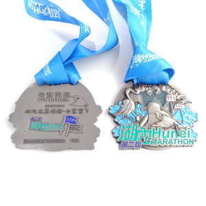 Medalla de premio de Metal dorado de recuerdo de carrera de maratón deportivo conmemorativo de esmalte de aleación de Zinc hecho a medida con logotipo 3d