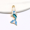 Venta al por mayor logotipo personalizado esmalte llaveros metal llavero lindo sirena llavero