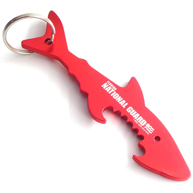 Abridor de botellas de acero inoxidable con llavero de forma animal con logotipo personalizado de diseño libre