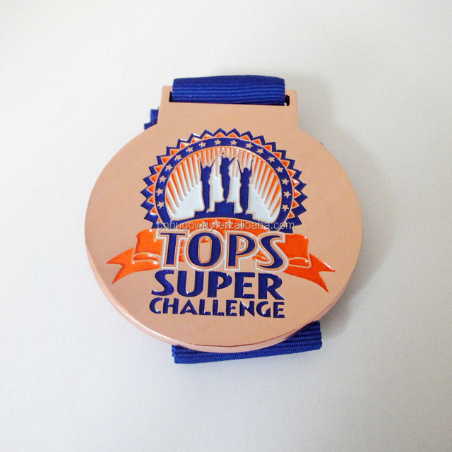 Comercio al por mayor Diseño personalizado Die Casting Gold Medal Medailles con cinta