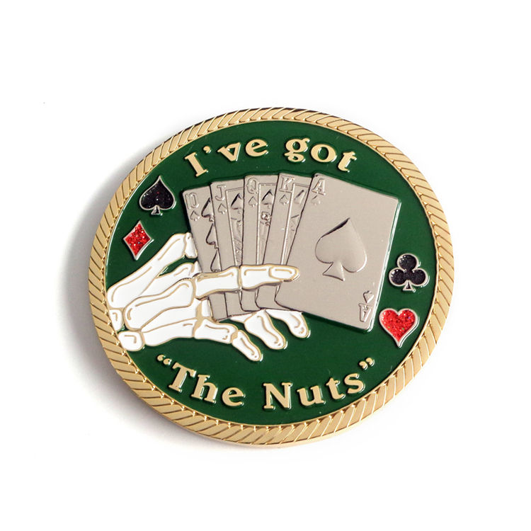 Monedas de desafío de golf al por mayor de marcador de pelota de golf de metal de fichas de póker personalizadas