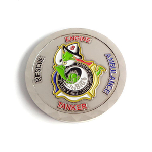 Moneda de desafío de oración de bomberos de oro de latón de metal de alta calidad personalizada promocional Bombero