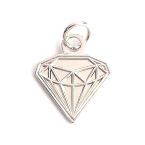 Etiquetas impresas por encargo del metal de la forma del diamante de la joyería de plata del regalo