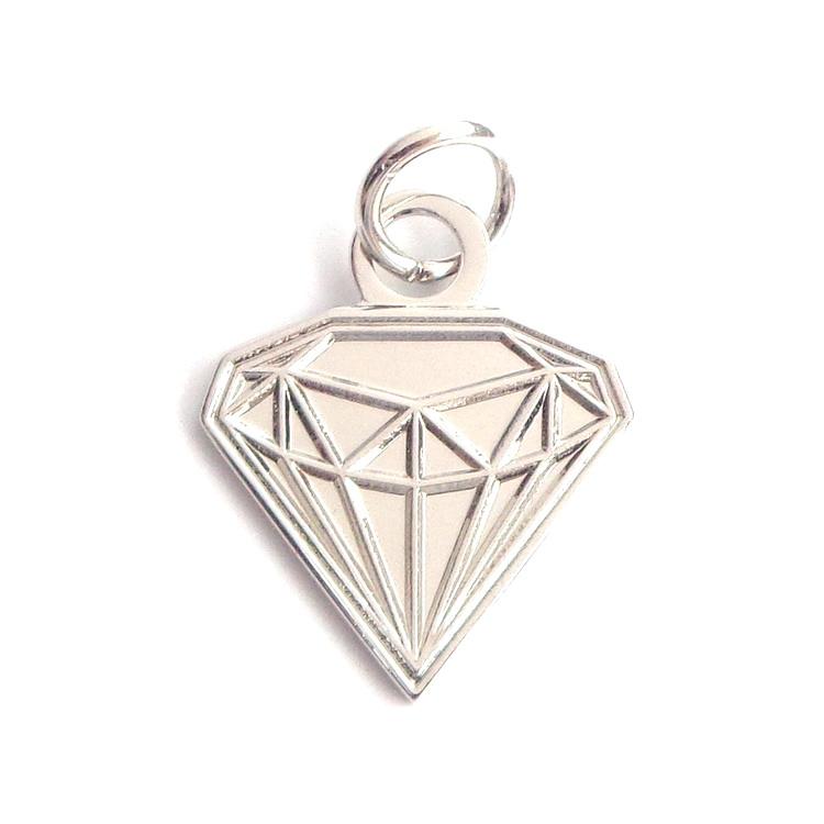 Etiquetas impresas del metal de la forma del diamante de la joyería de plata del regalo por encargo
