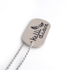 Placa de etiqueta de logotipo de marca de nombre de metal de marca de fundición de collares de placa de identificación personalizada barata