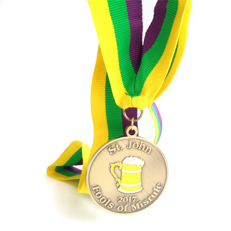 Medallas de reno personalizadas Amor Bienestar público Movimiento 3D Deporte Color Escuela Medalla de plata