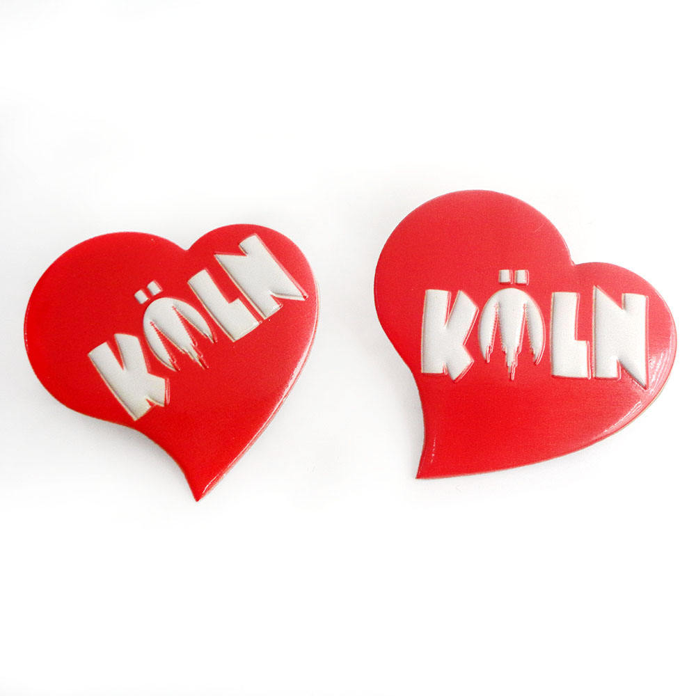 2023 45Mm Ink Jet Impresión 3D Pin de solapa Insignia Pin de solapa rojo en forma de corazón con letras