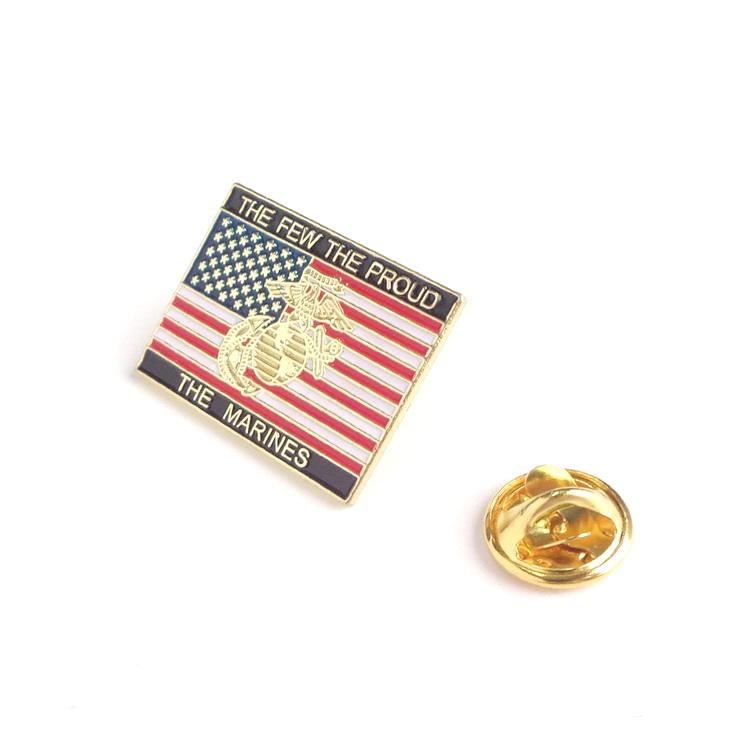 El oro de alta calidad crea para requisitos particulares el Pin de solapa de la bandera del Pin del esmalte suave