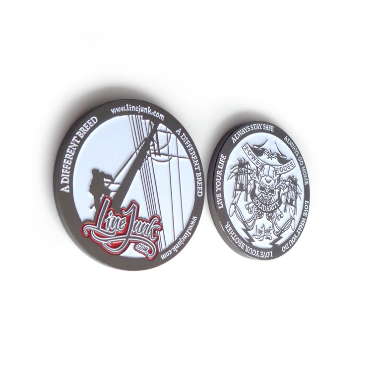 Precio barato, logotipo personalizado de latón, moneda doble colorida, moneda de desafío grabable en blanco