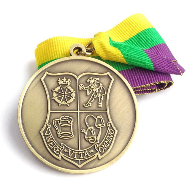 Medallas para niños personalizadas con láser de grabado niquelado personalizado con medalla de cinta