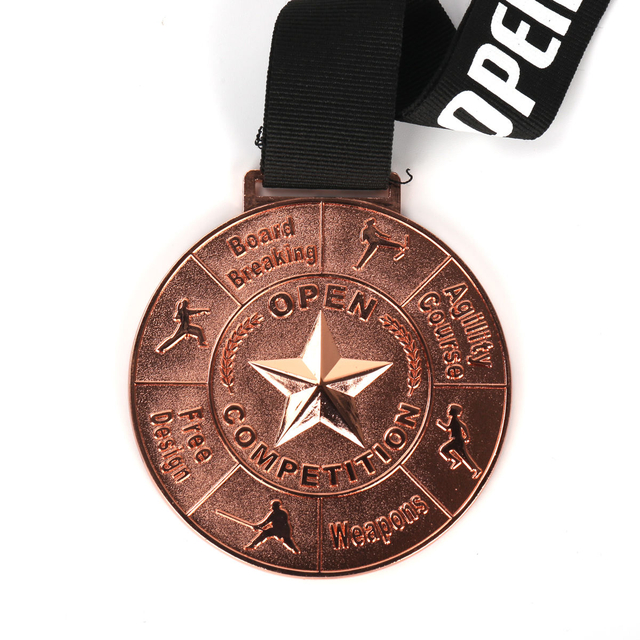 Medalla de deportes de baile de metal con medallas 3D personalizadas de fabricación OEM con cinta