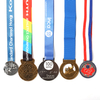 Medalla con logotipo 3D de oro de fútbol personalizado, fabricación OEM, carrera de 5K, premio deportivo de fútbol personalizado de Metal, medallas personalizadas con cinta