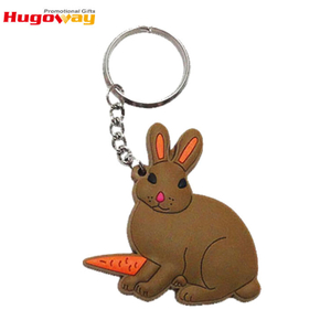 Comercio al por mayor logotipo personalizado Animal llaveros Metal llavero lindo conejo conejito llavero