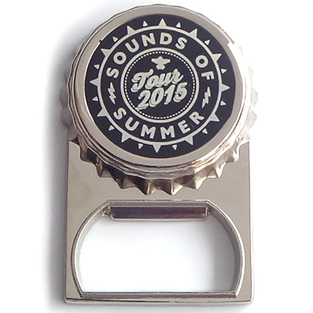 Abrelatas personalizado de la forma de la botella de la aleación del cinc de la cartera de la buena calidad