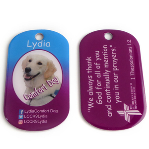 Etiqueta de perro colgante con logotipo de perro de metal grabado personalizado para regalo