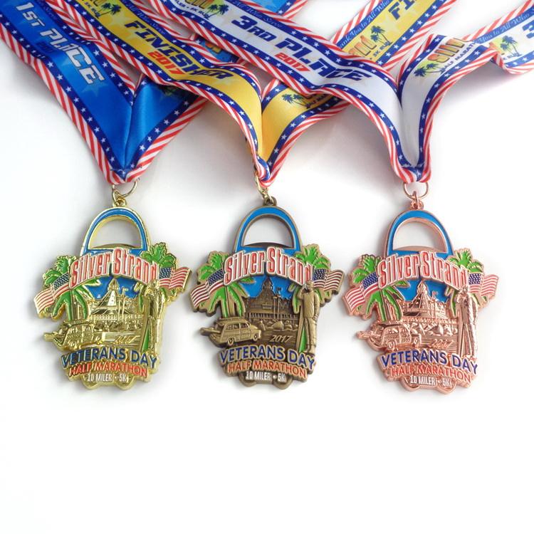 Medalla personalizada barata del logotipo de los deportes del recuerdo de la fundición a presión de la fábrica de China con la aduana de la cinta de la medalla