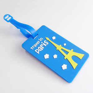 Etiqueta de equipaje de viaje personalizada Etiqueta de nombre de bolso de mano de goma de PVC de dibujos animados lindo