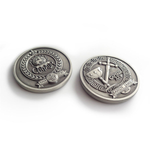 Monedas de desafío antiguas indias de plata de latón de Metal con logotipo personalizado de alta calidad