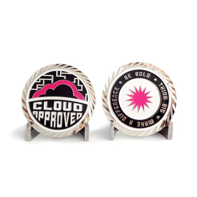 Moneda del desafío de la plata del oro del recuerdo de la aleación del cinc del logotipo de encargo del fabricante