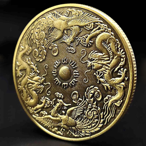 Diseño libre Fabricación 3D Aleación de zinc Oro Plata Latón Cobre Monedas de metal Recuerdo hecho a medida Dragon Challenge Coin